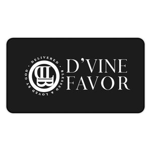 D'VINE FAVOR Logo - Black  Desk Mat