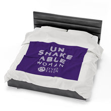 Load image into Gallery viewer, UNSHAKEABLE WOMAN - Purple Velveteen Plush Blanket