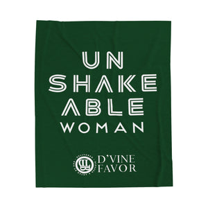 UNSHAKEABLE WOMAN - Velveteen Plush Blanket