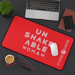 Unshakeable Woman Red Desk Mat