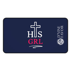 HIS GIRL - Navy Desk Mat