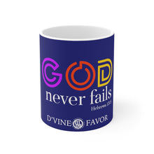 Load image into Gallery viewer, God Never Fails - Dark Purple Mug