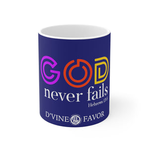 God Never Fails - Dark Purple Mug