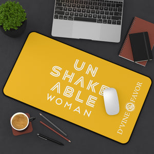 Unshakeable Woman Yellow Desk Mat