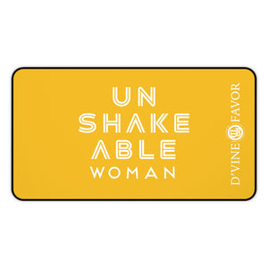 Unshakeable Woman Yellow Desk Mat