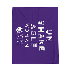 UNSHAKEABLE WOMAN - Purple Velveteen Plush Blanket