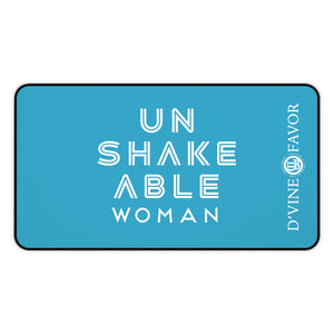 Unshakeable Woman Turquoise Desk Mat