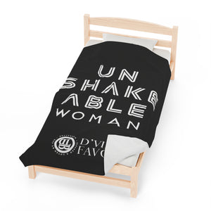 UNSHAKEABLE WOMAN - Velveteen Plush Blanket