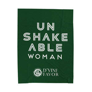 UNSHAKEABLE WOMAN - Velveteen Plush Blanket