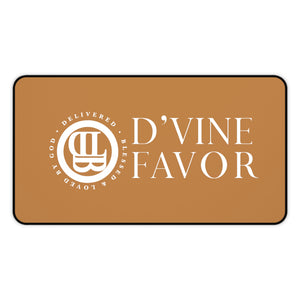 D'VINE FAVOR Logo - Tan  Desk Mat