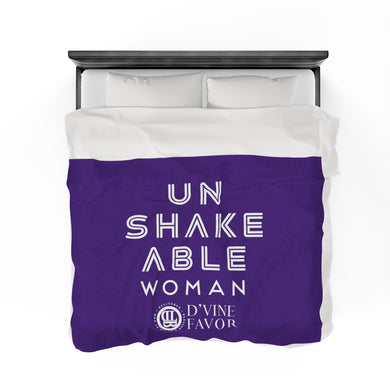 UNSHAKEABLE WOMAN - Purple Velveteen Plush Blanket