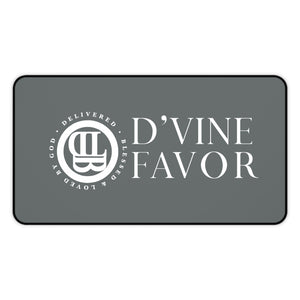 D'VINE FAVOR Logo - Grey  Desk Mat