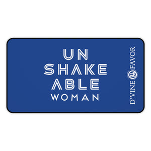 Unshakeable Woman Blue  Desk Mat