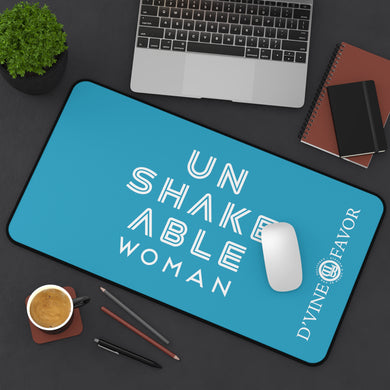 Unshakeable Woman Turquoise Desk Mat