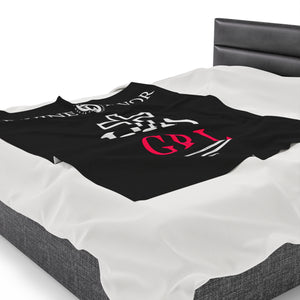 HIS Girl - Black  Velveteen Plush Blanket