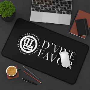 D'VINE FAVOR Logo - Black  Desk Mat