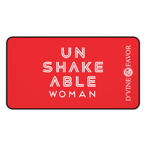 Unshakeable Woman Red Desk Mat