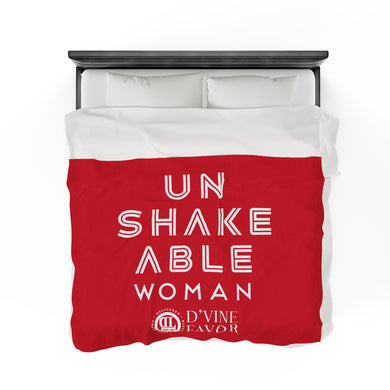 UNSHAKEABLE WOMAN - Red Velveteen Plush Blanket