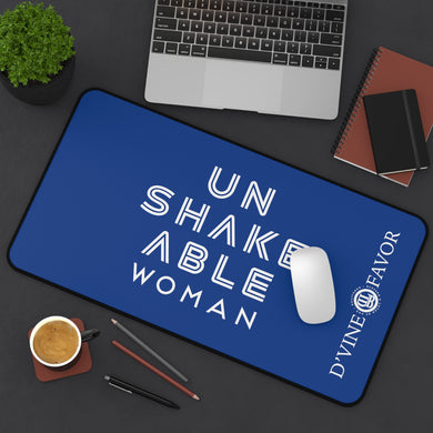 Unshakeable Woman Blue  Desk Mat