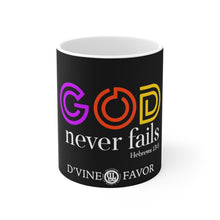 Load image into Gallery viewer, God Never Fails - Black Mug