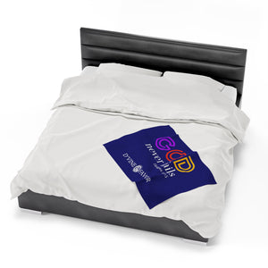 GOD NEVER FAILS  - Royalty Purple Velveteen Plush Blanket