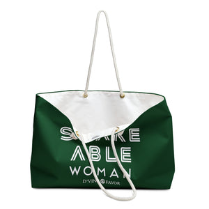 UNSHAKEABLE WOMAN - Hunter Green  Weekender Bag