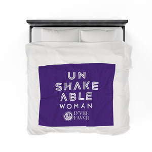 UNSHAKEABLE WOMAN - Purple Velveteen Plush Blanket