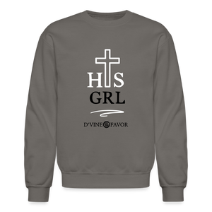 His Girl Crewneck Sweatshirt - asphalt gray