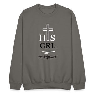 His Girl Crewneck Sweatshirt - asphalt gray