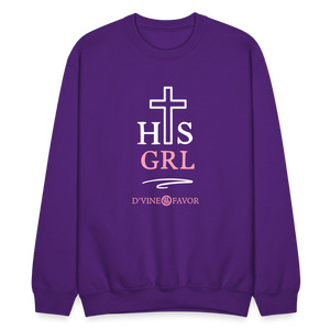 His Girl Crewneck Sweatshirt - purple