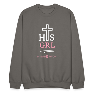 His Girl Crewneck Sweatshirt - asphalt gray