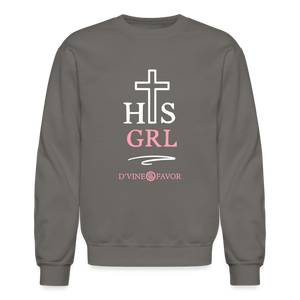 His Girl Crewneck Sweatshirt - asphalt gray