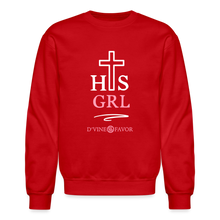 Load image into Gallery viewer, His Girl Crewneck Sweatshirt - red