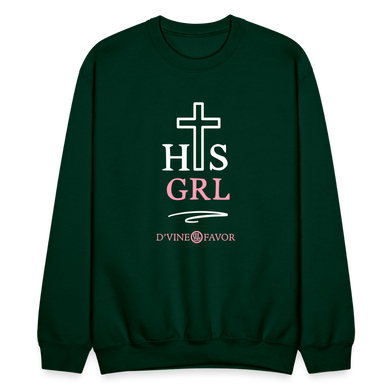 His Girl Crewneck Sweatshirt - forest green