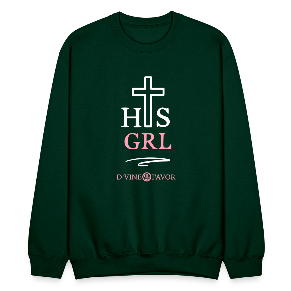 His Girl Crewneck Sweatshirt - forest green