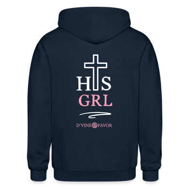 His Girl -Gildan Heavy Blend Adult Zip Hoodie - navy