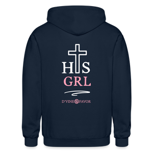 His Girl -Gildan Heavy Blend Adult Zip Hoodie - navy