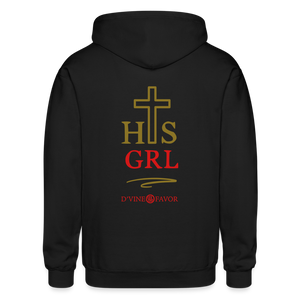 His Girl -Gildan Heavy Blend Adult Zip Hoodie - black