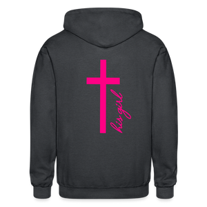 God's Girl -Gildan Heavy Blend Adult Zip Hoodie - deep heather