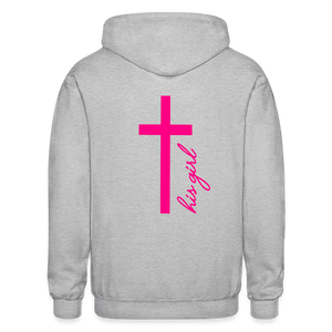 God's Girl -Gildan Heavy Blend Adult Zip Hoodie - heather gray