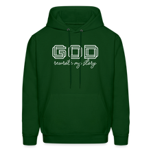 Load image into Gallery viewer, God Rewrote My Story Men&#39;s Hoodie - forest green