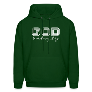 God Rewrote My Story Men's Hoodie - forest green