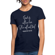 Load image into Gallery viewer, God is Within Her - Women&#39;s T-Shirt - navy