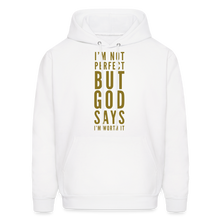 Load image into Gallery viewer, I&#39;m Not Perfect Unisex Hoodie - white