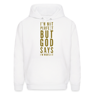 I'm Not Perfect Unisex Hoodie - white