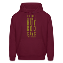 Load image into Gallery viewer, I&#39;m Not Perfect Unisex Hoodie - burgundy