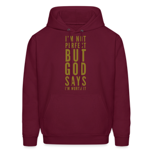 I'm Not Perfect Unisex Hoodie - burgundy