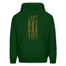 Load image into Gallery viewer, I&#39;m Not Perfect Unisex Hoodie - forest green