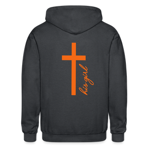 God's Girl -Gildan Heavy Blend Adult Zip Hoodie - deep heather