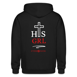 His Girl -Gildan Heavy Blend Adult Zip Hoodie - black